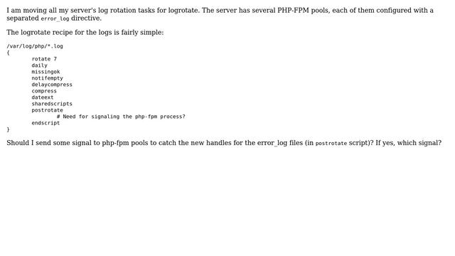 PHP-FPM signals for pool error_log rotation (2 Solutions!!) смотреть онлайн