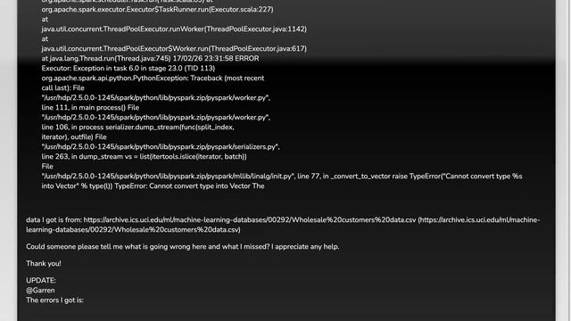 How to convert type class 'pyspark.sql.types.Row' into Vector смотреть онлайн