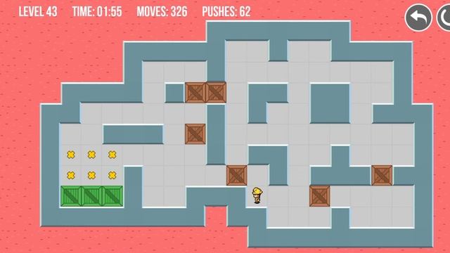 Sokoban level 43 classic puzzle game #43 Sokoban original and extra смотреть онлайн