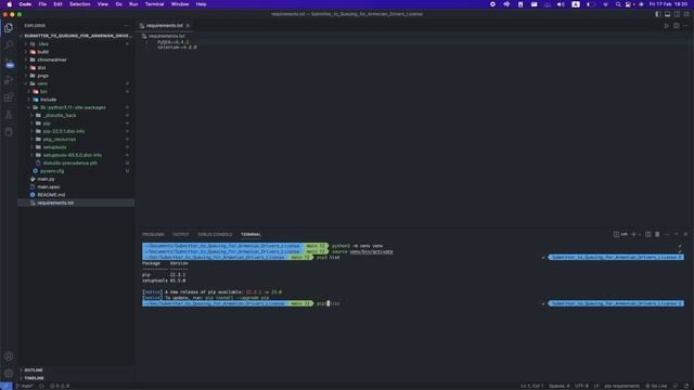 VS Code ● Python ▶ Installing requirements смотреть онлайн