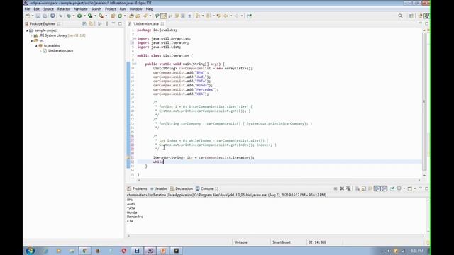 Core Java - Collections | Ways to iterate a list смотреть онлайн