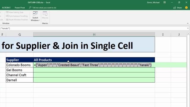 Excel Magic Trick 1500: Lookup All Products For Supplier & Join in Single Cell TEXTJOIN & IF смотреть онлайн
