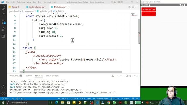 16.2 Advance Button in React Native CLI | Dr Vipin Classes смотреть онлайн