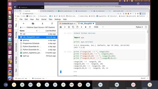 Python Essentials | Dr Amit Doeger | ATAL Academy | Data Sciences 25 August 2020 | NIT Srinagar смотреть онлайн