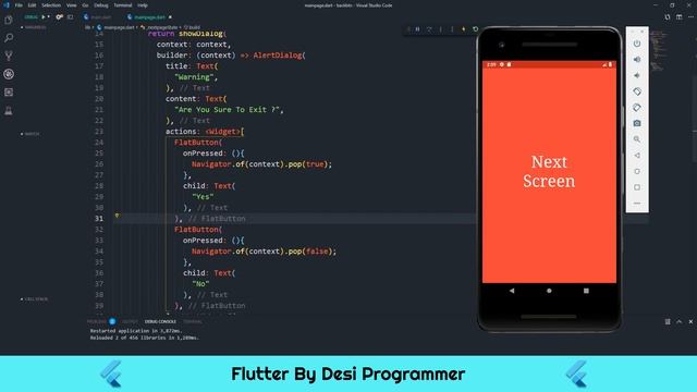 Overriding Back Button press | Double Tap To Exit In Flutter By Desi Programmer смотреть онлайн