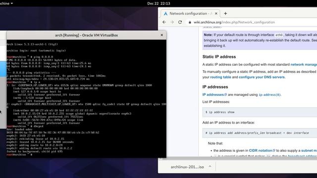 Arch Linux - instalacja w VirtualBox #2 - naprawianie sieci смотреть онлайн
