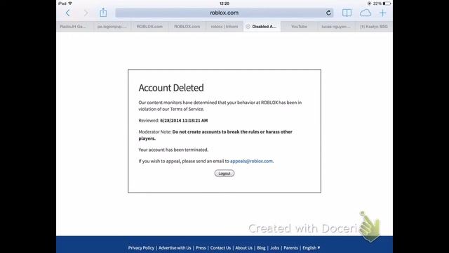 ROBLOX ACCOUNT DELETED!!!!!! смотреть онлайн