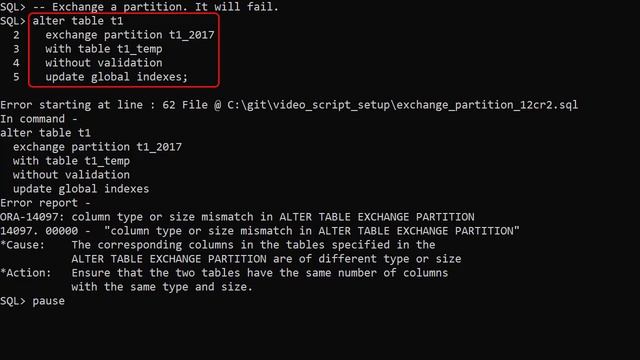 Create Table for Exchange With a Partitioned Table in Oracle Database 12c Release 2 (12.2) смотреть онлайн