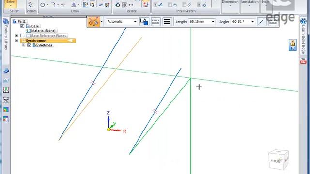 Solid Edge ST7 - Break Sketch Relationship смотреть онлайн