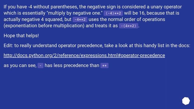 Need some clarification on the ** operator in Python смотреть онлайн