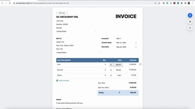 How to create a free invoice online. Export invoice as PDF смотреть онлайн