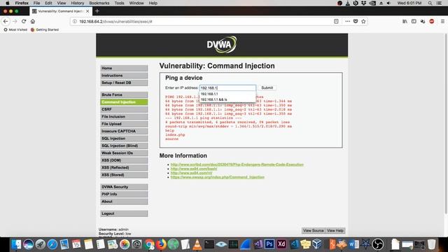DVWA : Low - Command Injection смотреть онлайн