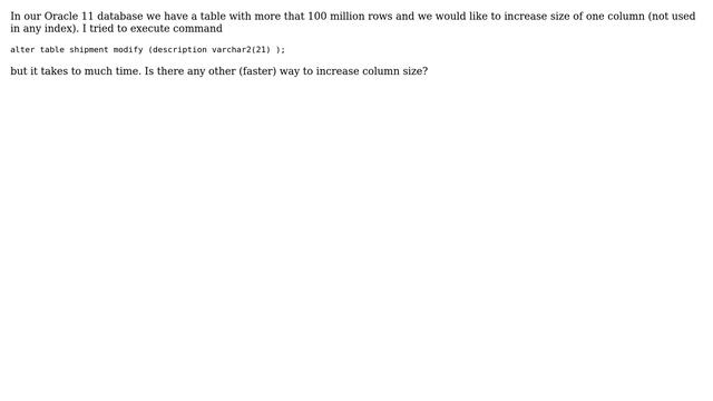Databases: How to quickly increase column size in Oracle? смотреть онлайн