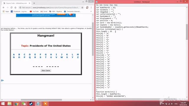 Javascript game Hangman смотреть онлайн