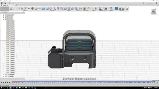 12 - Finished Scope & Timeline Feature Fusion 360 (Заканчиваем создание прицела)