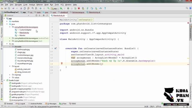 Lập trình Android (Kotlin) - Bài 21: Listview nâng cao - Gán dữ liệu смотреть онлайн