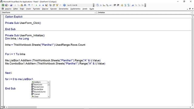 EXCEL VBA REMOVER ITENS COMBOBOX LISTBOX смотреть онлайн