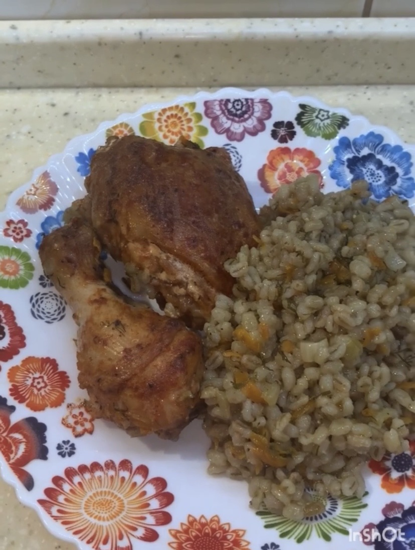 Перловка с курицей в духовке смотреть онлайн