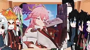 Hashiras react to Y/N (Yae Miko) •|Gacha Reaction|• {Genshin Impact}