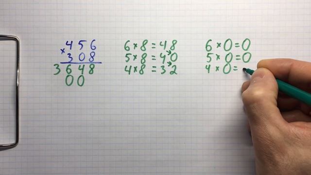 Умножение натуральных чисел столбиком / в столбик смотреть онлайн