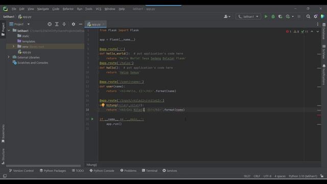 Python Framework Flask : Membuat Route Yang Mempunyai Variabel смотреть онлайн
