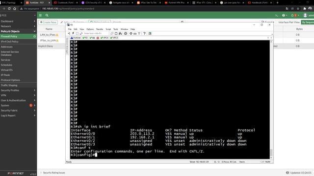 06 - Настройка IPSec Site-to-Site между FortiGate и CISCO (OSPF) смотреть онлайн