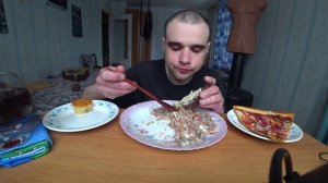 МУКБАНГ АСМР ГРЕЧКА / САЛАТ / ПИЦЦА / БУТЕРБРОДЫ / СОУС / МАФИН / КОФЕ / EATING ASMR Mukbang #415