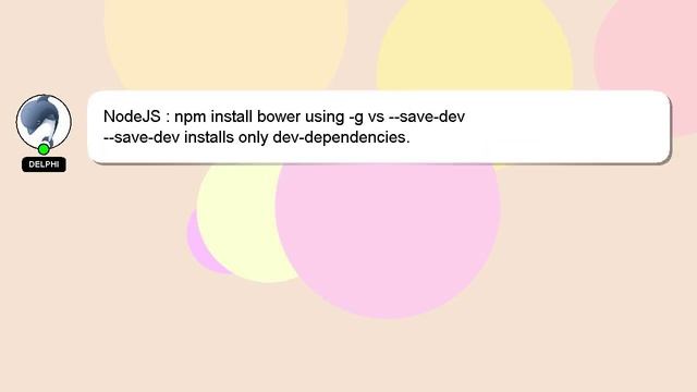 NodeJS : npm install bower using -g vs --save-dev смотреть онлайн