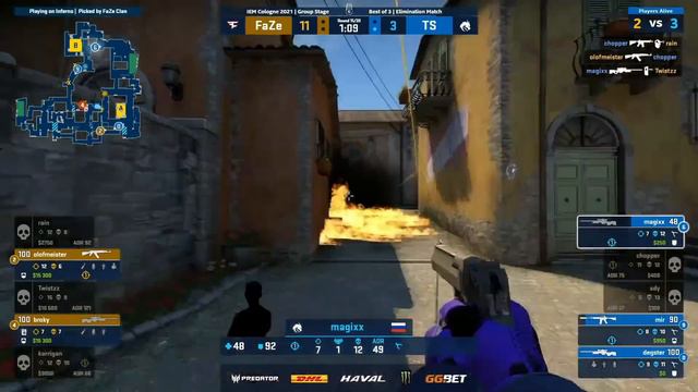 ЛАН ТУРНИР! МАТЧ НА ВЫЛЕТ - Spirit vs FaZe | IEM Cologne 2021 (CS:GO) смотреть онлайн