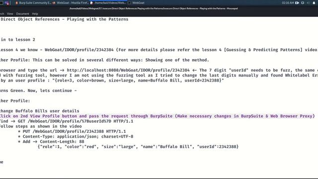 WebGoat 8 - Insecure Direct Object References - Playing with the Patterns смотреть онлайн