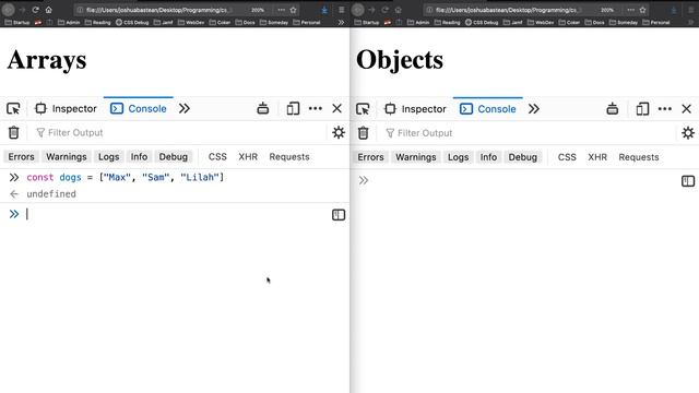 Full Stack Web Developer Course: 5_9 - Arrays vs Objects смотреть онлайн