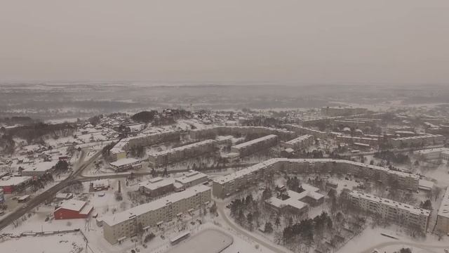 Зимний и пасмурный Лесозаводск смотреть онлайн