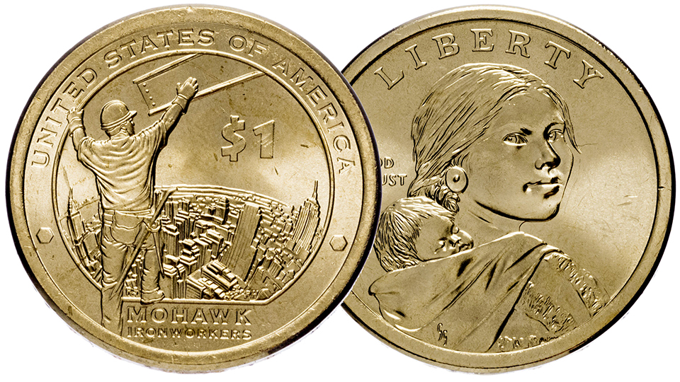 Монета 1$ Рабочие Мохоки. Серия Крренные Американцы. смотреть онлайн