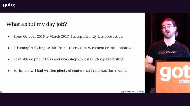 Depression and Burnout: the Hardest Refactor I’ve ever done • Jérôme Petazzoni • GOTO 2019 смотреть онлайн