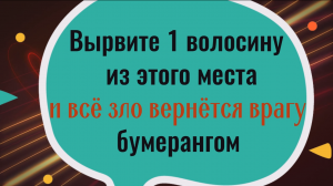 Вырвите 1 волосину из этого места и всё зло вернётся врагам бумерангом