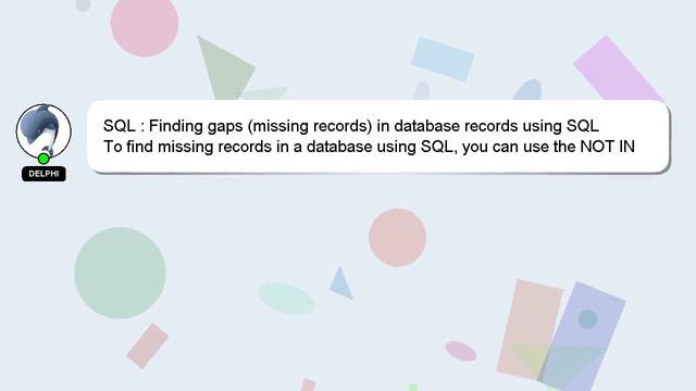 SQL : Finding gaps (missing records) in database records using SQL смотреть онлайн