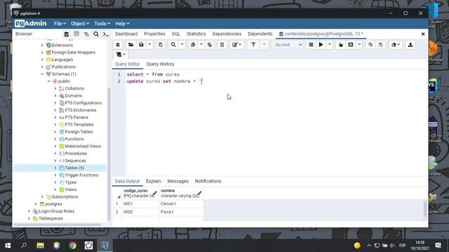 Actualizar datos en una tabla | PostgreSQL #6 смотреть онлайн
