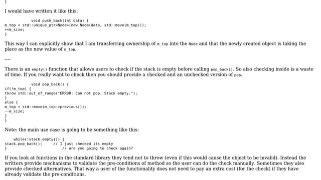 Code Review: Stack Interview Code methods made from class Node and Smart Pointers (3 Solutions!!) смотреть онлайн