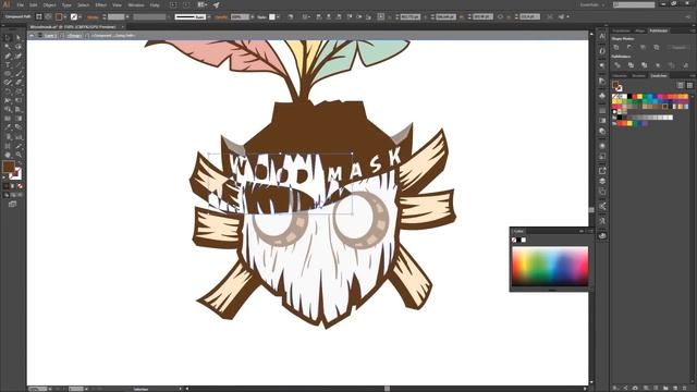 4ulogo.com - ILLUSTRATOR | Speedart Design - The Wood Mask | T-Shirt/Logo смотреть онлайн