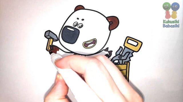 №166 Bebebears Coloring Cartoon For Kids 🦊🐥 Be-be-bears Bjorn, Bucky, Littlefox, Chicky