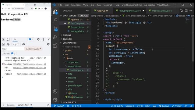 VUE3 composition API 간략하게 알아보기 (ref, reactive, methods, v-model ) смотреть онлайн