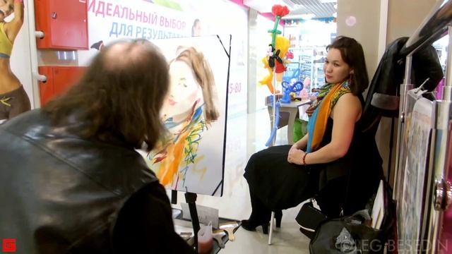 Quick watercolor portrait of alla prima in real time. Портрет с натуры Акварель Олег Беседин смотреть онлайн