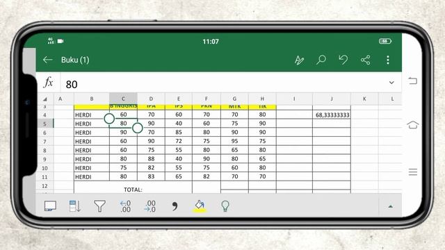 cara cepat menghitung nilai rata rata dengan rumus Excel average di hp android смотреть онлайн