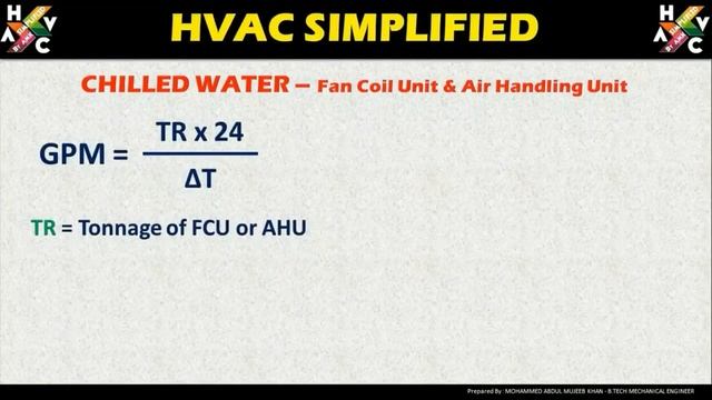 How to Calculate GPM - Chilled Water Flow Calculation (Fan Coil Unit & Air Handling Unit) #FCU #AH смотреть онлайн