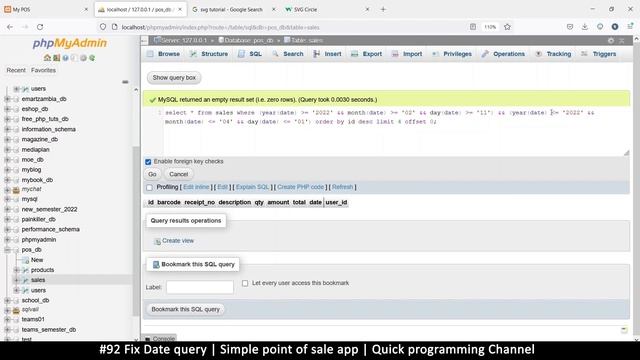 #92 Fix Date query | Simple point of sale app in php & javascript | Quick programming tutorial смотреть онлайн