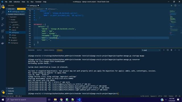 Django framework with Oracle Database 12c | Configurations and Model Creation. смотреть онлайн