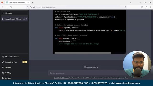 Create a Telegram Bot Using ChatGPT | Telegram Chatbot Using Python | ChatGPT Tutorial |Simplilear смотреть онлайн