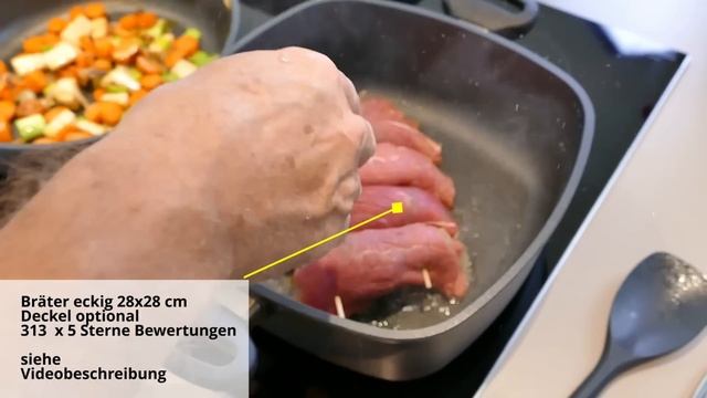 Rinderrouladen füllen, rollen, zubereiten und Soße kochen. Das Rezept смотреть онлайн