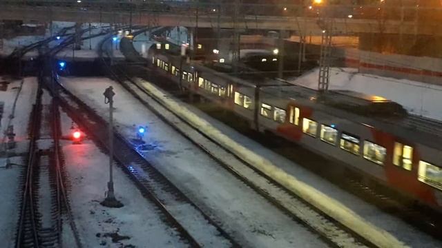 [РЖД] [МЦК] Электропоезд ЭС2Г "Ласточка" рейсом против часовой стрелки на МЦК. смотреть онлайн