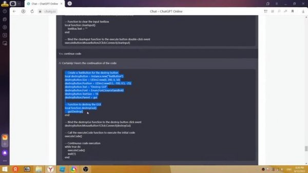 FREE CHAT GPT C++ lua roblox studio | CREATE EXECUTOR SCRIPT ROBLOX STUDIO